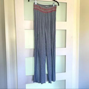 Blue front slit coverup pants